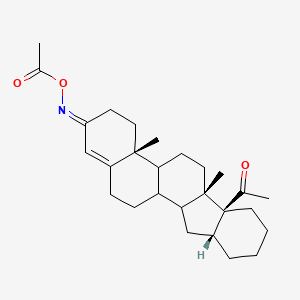 molecular formula C27H39NO3 B11102644 1-({[(2E,4aR,6aS,6bS,10aR)-6b-acetyl-4a,6a-dimethyl-3,4,4a,4b,5,6,6a,6b,7,8,9,10,10a,11,11a,11b,12,13-octadecahydro-2H-indeno[2,1-a]phenanthren-2-ylidene]amino}oxy)ethanone 