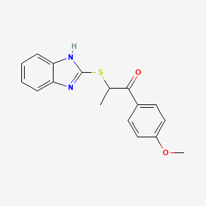 molecular formula C17H16N2O2S B11102650 2-(1H-benzimidazol-2-ylsulfanyl)-1-(4-methoxyphenyl)propan-1-one 