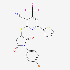 2-{[1-(4-Bromophenyl)-2,5-dioxopyrrolidin-3-yl]sulfanyl}-6-(thiophen-2-yl)-4-(trifluoromethyl)pyridine-3-carbonitrile