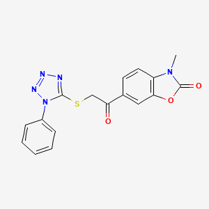 3-methyl-6-{[(1-phenyl-1H-tetrazol-5-yl)sulfanyl]acetyl}-1,3-benzoxazol-2(3H)-one