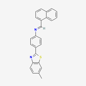 Benzothiazole, 6-methyl-2-[4-(1-naphthylmethylen)aminophenyl]-