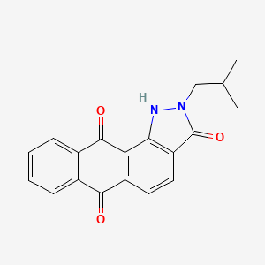 molecular formula C19H16N2O3 B11102745 2-Isobutyl-1,2-dihydro-naphtho[2,3-g]indazole-3,6,11-trione 