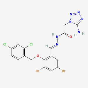 molecular formula C17H13Br2Cl2N7O2 B11102775 2-(5-amino-1H-tetrazol-1-yl)-N'-[(E)-{3,5-dibromo-2-[(2,4-dichlorobenzyl)oxy]phenyl}methylidene]acetohydrazide 