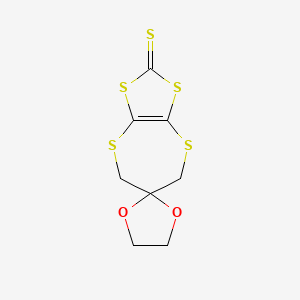 molecular formula C8H8O2S5 B11102792 Spiro[1,3-dioxolane-2,6'-[1,3]dithiolo[4,5-b][1,4]dithiepine]-2'-thione 