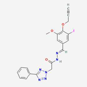 N'-{(E)-[3-iodo-5-methoxy-4-(prop-2-yn-1-yloxy)phenyl]methylidene}-2-(5-phenyl-2H-tetrazol-2-yl)acetohydrazide