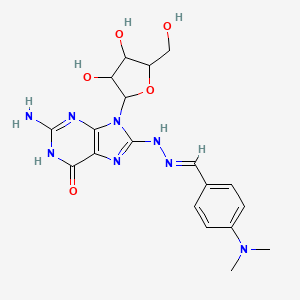 molecular formula C19H24N8O5 B11102803 2-amino-8-{(2E)-2-[4-(dimethylamino)benzylidene]hydrazinyl}-9-pentofuranosyl-1,9-dihydro-6H-purin-6-one 