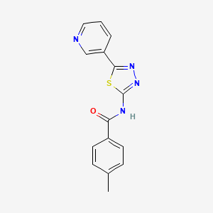 molecular formula C15H12N4OS B11102809 Benzamide, 4-methyl-N-[5-(3-pyridyl)-1,3,4-thiadiazol-2-yl]- 