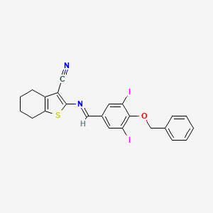 2-({(E)-[4-(benzyloxy)-3,5-diiodophenyl]methylidene}amino)-4,5,6,7-tetrahydro-1-benzothiophene-3-carbonitrile