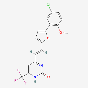 molecular formula C18H12ClF3N2O3 B11102819 4-{(E)-2-[5-(5-chloro-2-methoxyphenyl)furan-2-yl]ethenyl}-6-(trifluoromethyl)pyrimidin-2(1H)-one 