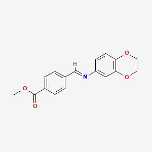 molecular formula C17H15NO4 B11102827 methyl 4-[(E)-(2,3-dihydro-1,4-benzodioxin-6-ylimino)methyl]benzoate 