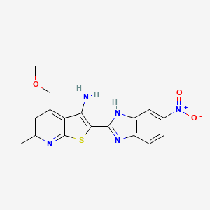 4-(methoxymethyl)-6-methyl-2-(5-nitro-1H-benzimidazol-2-yl)thieno[2,3-b]pyridin-3-amine