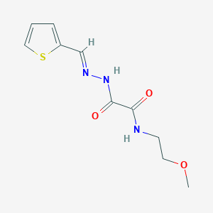 molecular formula C10H13N3O3S B11102877 N-(2-methoxyethyl)-2-oxo-2-[(2E)-2-(thiophen-2-ylmethylidene)hydrazinyl]acetamide 