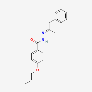 molecular formula C19H22N2O2 B11102884 N'-1-Methyl-2-phenylethylidene 4-propyloxybenzhydrazide 