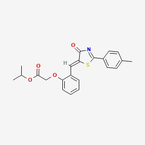 molecular formula C22H21NO4S B11102909 propan-2-yl (2-{(Z)-[2-(4-methylphenyl)-4-oxo-1,3-thiazol-5(4H)-ylidene]methyl}phenoxy)acetate 