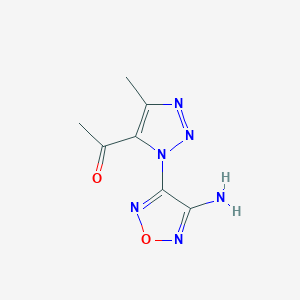 molecular formula C7H8N6O2 B11102915 Ethanone, 1-[1-(4-amino-1,2,5-oxadiazol-3-yl)-4-methyl-1H-1,2,3-triazol-5-yl]- 