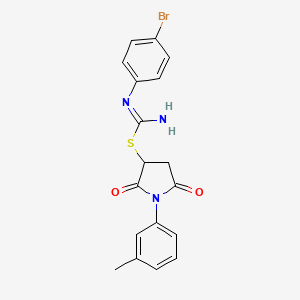 1-(3-methylphenyl)-2,5-dioxopyrrolidin-3-yl N'-(4-bromophenyl)carbamimidothioate