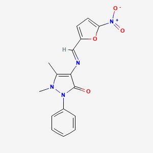 molecular formula C16H14N4O4 B11102935 4-(5-Nitrofurfurylideneamino)antipyrine 