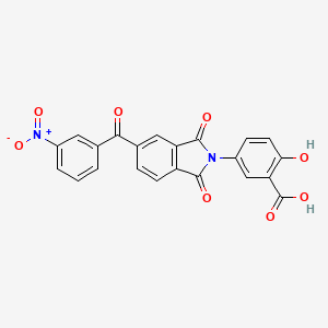 molecular formula C22H12N2O8 B11102954 2-hydroxy-5-{5-[(3-nitrophenyl)carbonyl]-1,3-dioxo-1,3-dihydro-2H-isoindol-2-yl}benzoic acid 