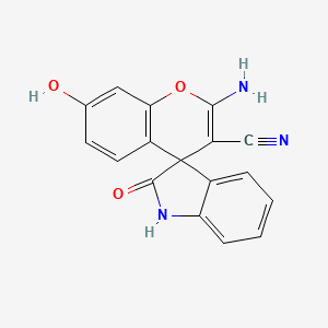 2-Amino-7-hydroxy-2'-oxo-1',2'-dihydrospiro[chromene-4,3'-indole]-3-carbonitrile