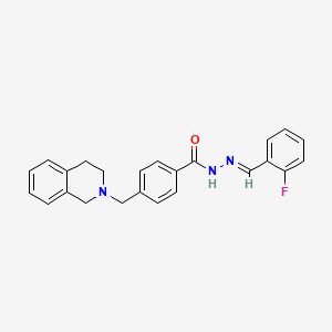 molecular formula C24H22FN3O B11102973 4-(3,4-dihydroisoquinolin-2(1H)-ylmethyl)-N'-[(E)-(2-fluorophenyl)methylidene]benzohydrazide 