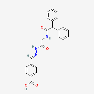 molecular formula C24H21N3O4 B11102986 4-[((E)-2-{2-[(2,2-Diphenylacetyl)amino]acetyl}hydrazono)methyl]benzoic acid 