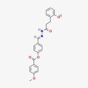 4-[(E)-{2-[3-(2-hydroxyphenyl)propanoyl]hydrazinylidene}methyl]phenyl 4-methoxybenzoate