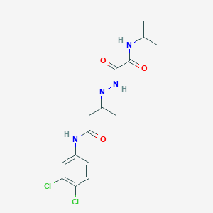 (3E)-N-(3,4-dichlorophenyl)-3-{2-[oxo(propan-2-ylamino)acetyl]hydrazinylidene}butanamide