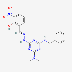 2-[(E)-{2-[4-(benzylamino)-6-(dimethylamino)-1,3,5-triazin-2-yl]hydrazinylidene}methyl]-6-nitrophenol