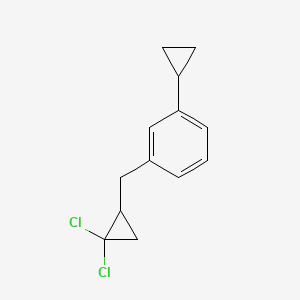 molecular formula C13H14Cl2 B11103003 1-Cyclopropyl-3-[(2,2-dichlorocyclopropyl)methyl]benzene 