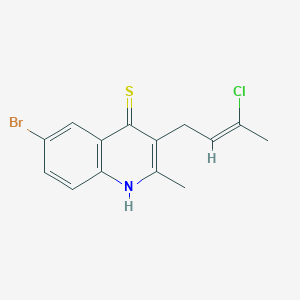 molecular formula C14H13BrClNS B11103011 6-bromo-3-[(2Z)-3-chlorobut-2-en-1-yl]-2-methylquinoline-4-thiol 