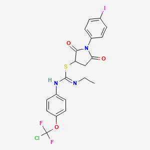 1-(4-iodophenyl)-2,5-dioxopyrrolidin-3-yl N-{4-[chloro(difluoro)methoxy]phenyl}-N'-ethylcarbamimidothioate