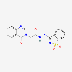 N'-(1,1-dioxido-1,2-benzothiazol-3-yl)-N'-methyl-2-(4-oxoquinazolin-3(4H)-yl)acetohydrazide