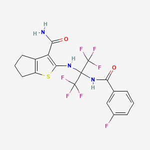 2-[(1,1,1,3,3,3-hexafluoro-2-{[(3-fluorophenyl)carbonyl]amino}propan-2-yl)amino]-5,6-dihydro-4H-cyclopenta[b]thiophene-3-carboxamide