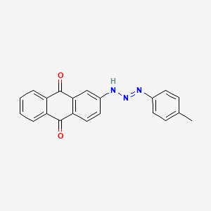 molecular formula C21H15N3O2 B11103080 2-[(E)-3-(4-Methylphenyl)-1-triazenyl]anthra-9,10-quinone 