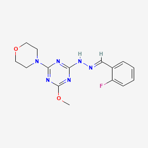 2-[(2E)-2-(2-fluorobenzylidene)hydrazinyl]-4-methoxy-6-(morpholin-4-yl)-1,3,5-triazine