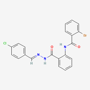 molecular formula C21H15BrClN3O2 B11103106 2-bromo-N-(2-{[(2E)-2-(4-chlorobenzylidene)hydrazinyl]carbonyl}phenyl)benzamide 