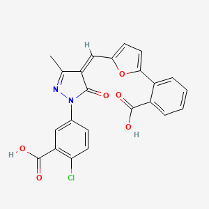 5-[(4Z)-4-{[5-(2-carboxyphenyl)furan-2-yl]methylidene}-3-methyl-5-oxo-4,5-dihydro-1H-pyrazol-1-yl]-2-chlorobenzoic acid