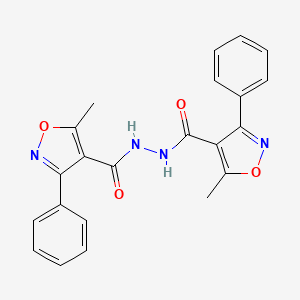 molecular formula C22H18N4O4 B11103109 5-methyl-N'-[(5-methyl-3-phenyl-1,2-oxazol-4-yl)carbonyl]-3-phenyl-1,2-oxazole-4-carbohydrazide 