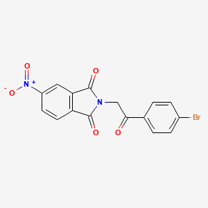 molecular formula C16H9BrN2O5 B11103123 2-[2-(4-bromophenyl)-2-oxoethyl]-5-nitro-1H-isoindole-1,3(2H)-dione CAS No. 328272-56-6