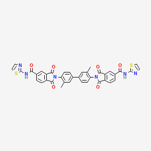 molecular formula C38H24N6O6S2 B11103143 2,2'-(3,3'-Dimethylbiphenyl-4,4'-diyl)bis(1,3-dioxo-{N}-1,3-thiazol-2-ylisoindoline-5-carboxamide) 