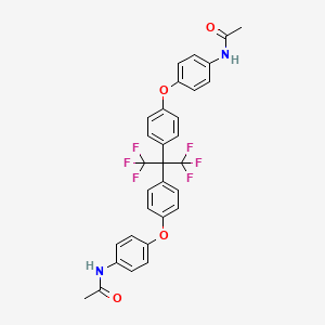 molecular formula C31H24F6N2O4 B11103151 N-{4-[4-(1-{4-[4-(acetylamino)phenoxy]phenyl}-2,2,2-trifluoro-1-(trifluorometh yl)ethyl)phenoxy]phenyl}acetamide 