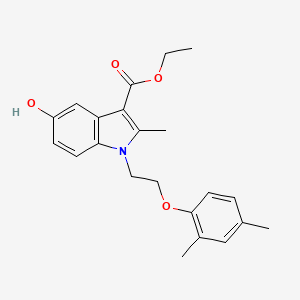 molecular formula C22H25NO4 B11103179 ethyl 1-[2-(2,4-dimethylphenoxy)ethyl]-5-hydroxy-2-methyl-1H-indole-3-carboxylate 