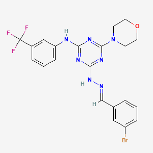 4-[(2E)-2-(3-bromobenzylidene)hydrazinyl]-6-(morpholin-4-yl)-N-[3-(trifluoromethyl)phenyl]-1,3,5-triazin-2-amine