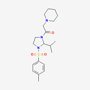 1-{3-[(4-Methylphenyl)sulfonyl]-2-(propan-2-yl)imidazolidin-1-yl}-2-(piperidin-1-yl)ethanone