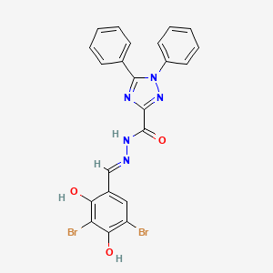 N'-[(E)-(3,5-dibromo-2,4-dihydroxyphenyl)methylidene]-1,5-diphenyl-1H-1,2,4-triazole-3-carbohydrazide