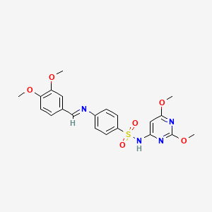 4-{[(E)-(3,4-dimethoxyphenyl)methylidene]amino}-N-(2,6-dimethoxypyrimidin-4-yl)benzenesulfonamide