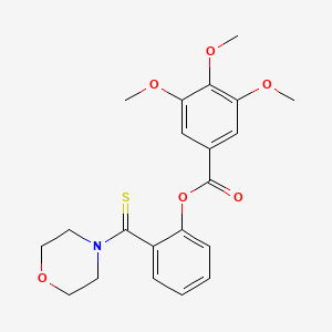 molecular formula C21H23NO6S B11103217 2-(Morpholin-4-ylcarbonothioyl)phenyl 3,4,5-trimethoxybenzoate 