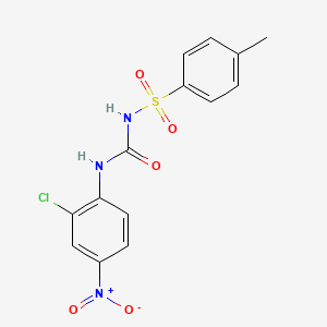 molecular formula C14H12ClN3O5S B11103251 Urea, 1-(2-chloro-4-nitrophenyl)-3-(4-methylphenylsulfonyl)- 