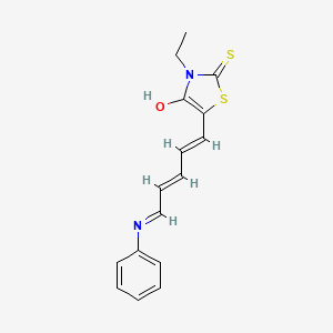 molecular formula C16H16N2OS2 B11103276 3-Ethyl-5-(5-phenylamino-penta-2,4-dienylidene)-2-thioxo-thiazolidin-4-one 