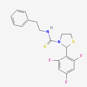 N-(2-phenylethyl)-2-(2,4,6-trifluorophenyl)-1,3-thiazolidine-3-carbothioamide